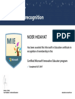 Certificate of Recognition: Noer Hidayat
