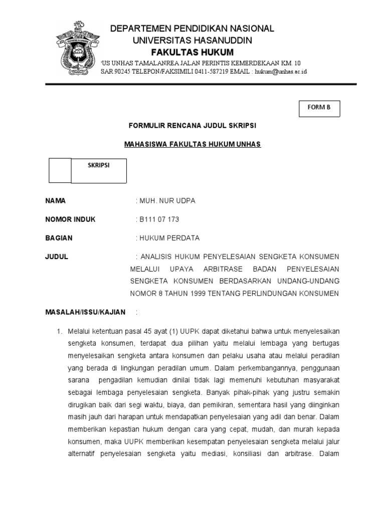 Judul Skripsi Hukum Acara Perdata
