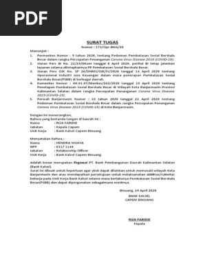 Surat Tugas Psbb