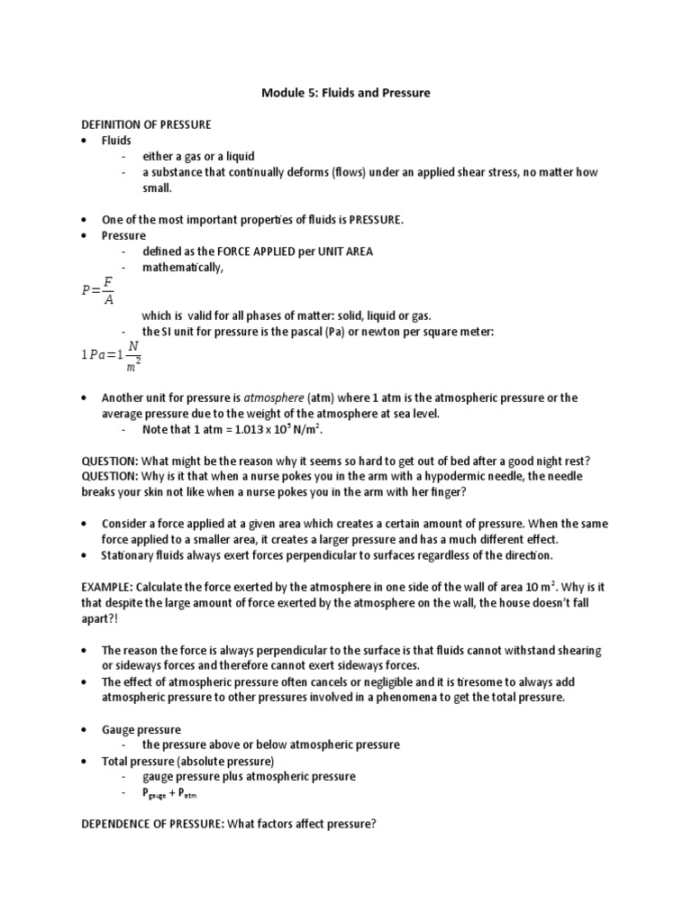 Understanding Fluid Pressure Dynamics | PDF | Pressure | Fluid Dynamics