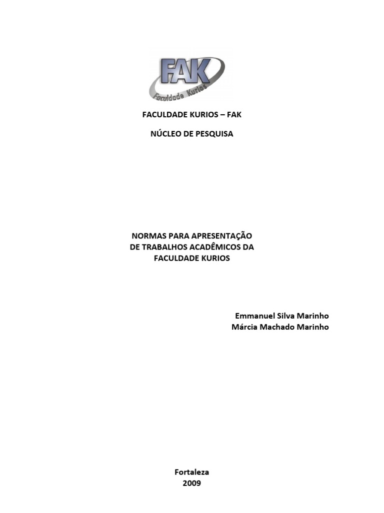 Manual Das Normas Gerais de Elaboração e Apresentação Femaf