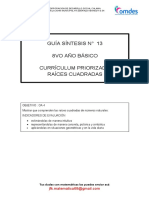 13-8vo - Matematicas - Raices Cuadradas Perfectas