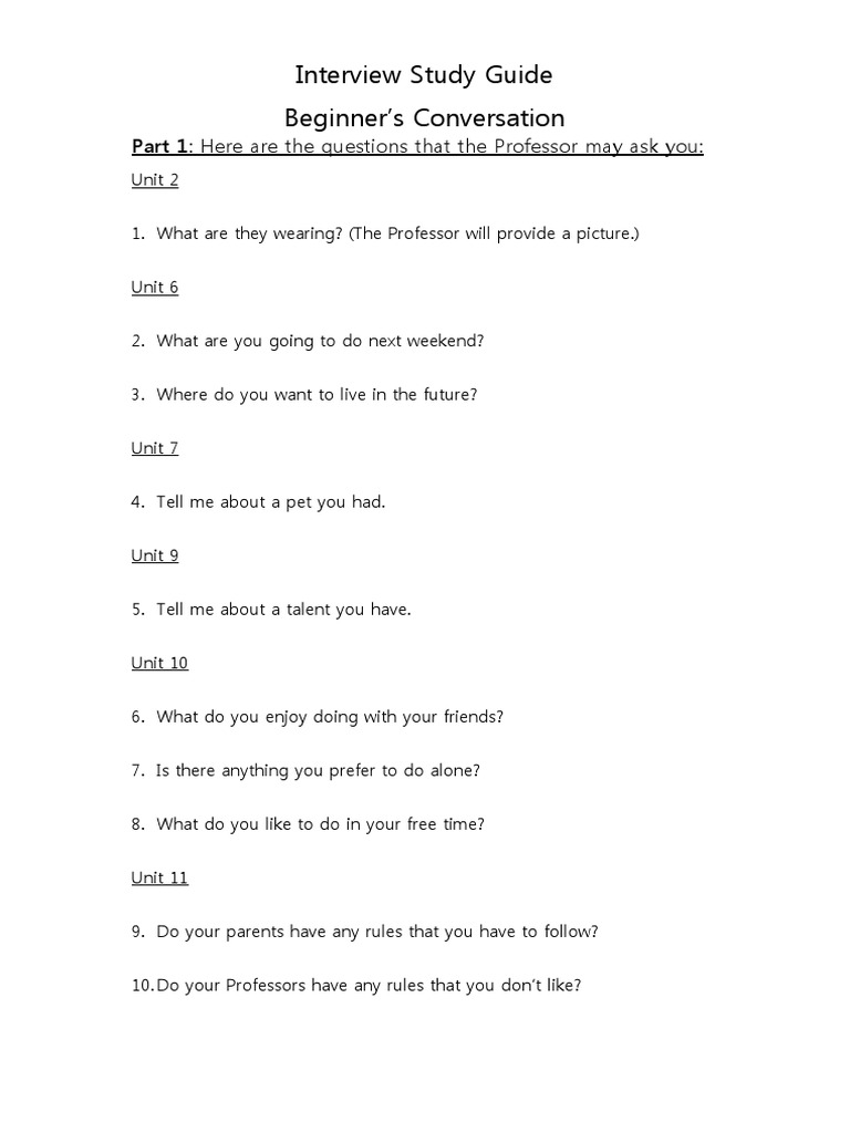 Beginner Interview Study Guide | PDF