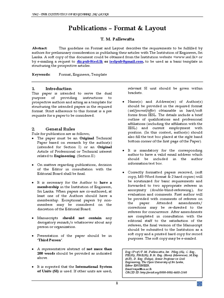Publications - Format & Layout: T. M. Pallewatta | PDF | Technology ...