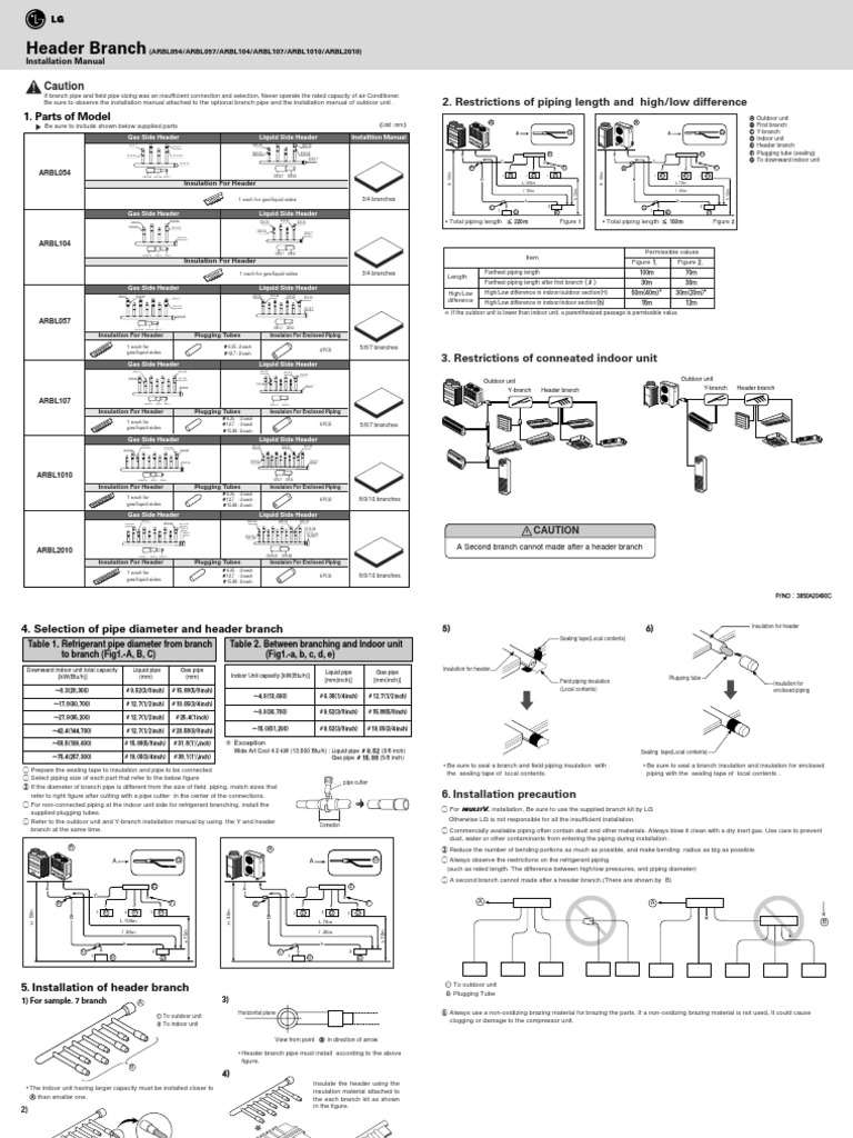 2009-02-27 Installation Manual - Header - 3850a20490c | PDF | Thermal ...