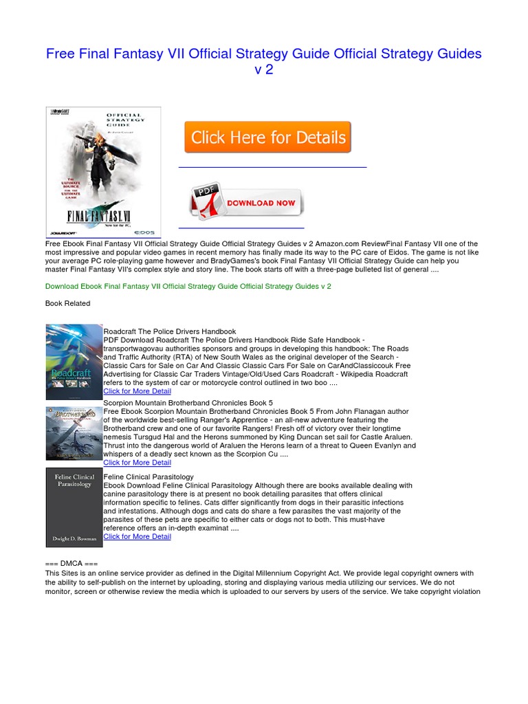 Free Final Fantasy VII Official Strategy Guide Official Strategy Guides ...