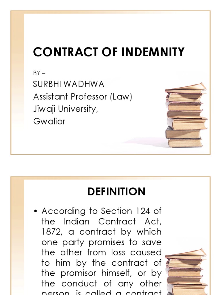 Understanding Contracts of Indemnity | PDF | Indemnity | Social ...