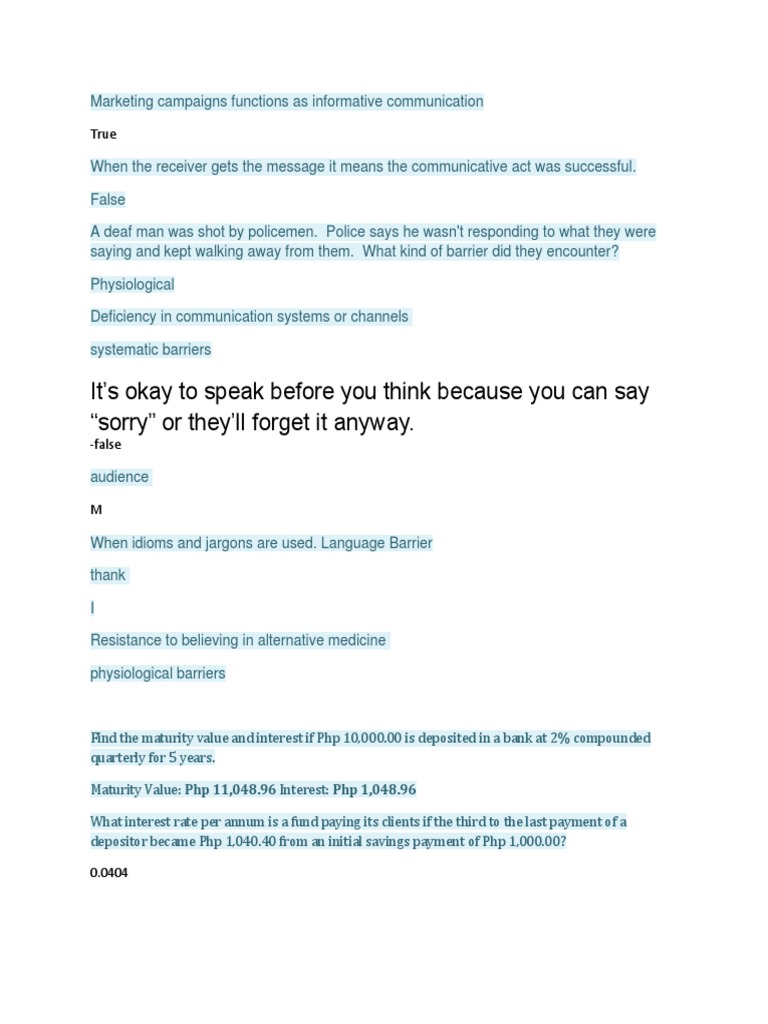 It S Okay To Speak Before You Think Because You Can Say Sorry Or They Ll Forget It Anyway Pdf Websites Rna