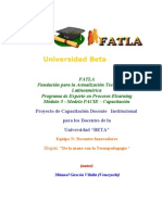 Proyecto Capacitación Docentes Universidad Beta Panama Fase I