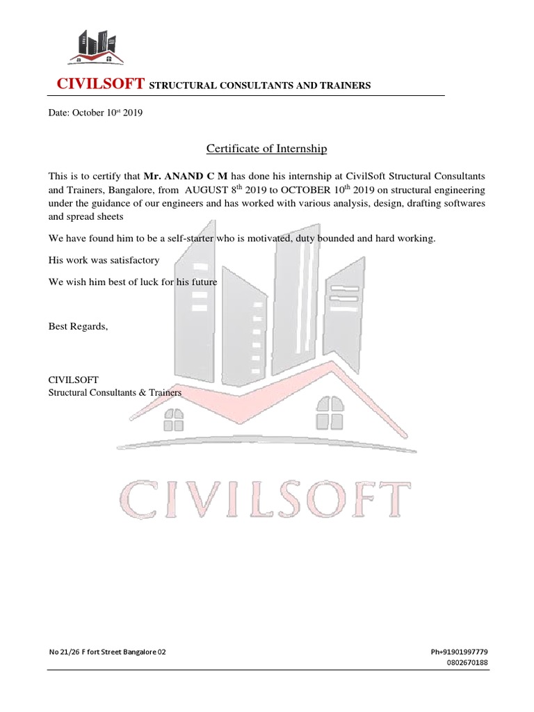Engineering Internship Certificate | PDF | Business