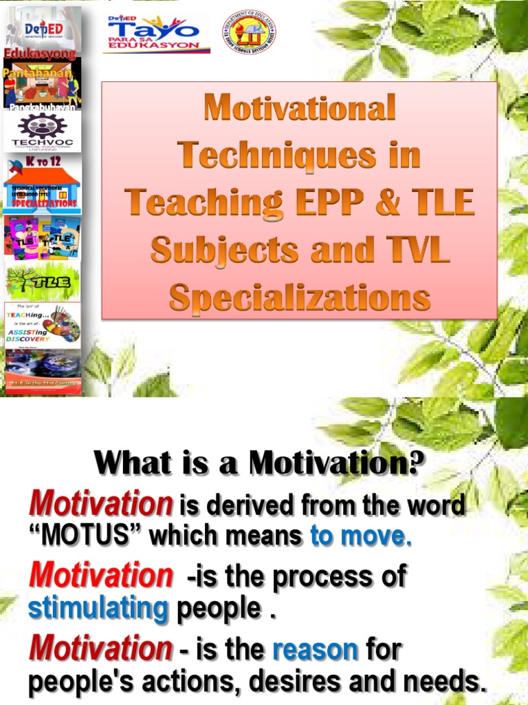 Motivational Techniques in Teaching TLE Courses Final PDF