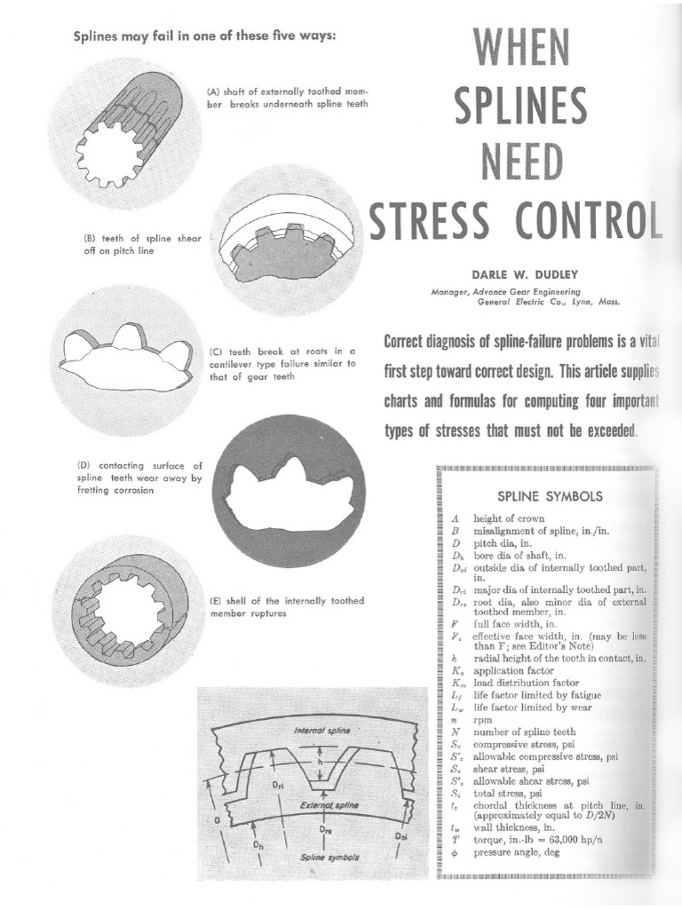 When Splines Need Stress Control Dudley | PDF