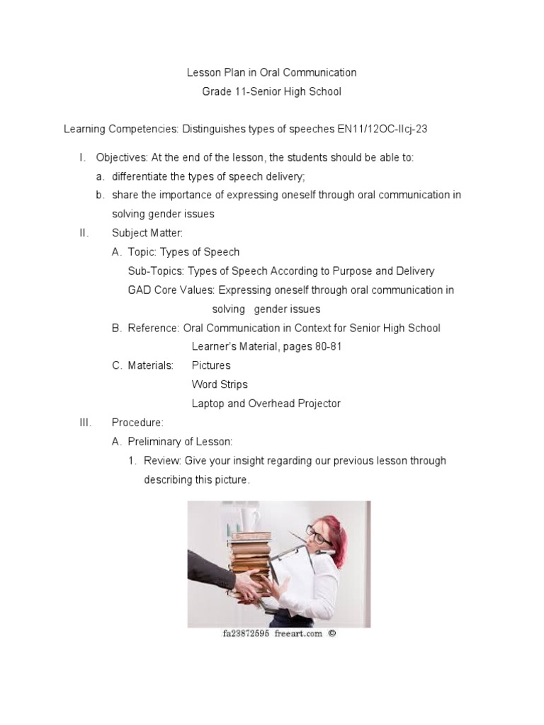 Types of Speech in Oral Communication | PDF | Gender | Gender Studies
