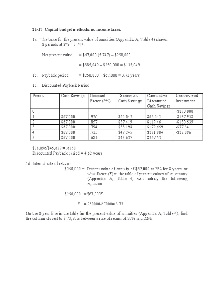 Capital Budgeting Methods Overview | PDF | Net Present Value | Internal ...