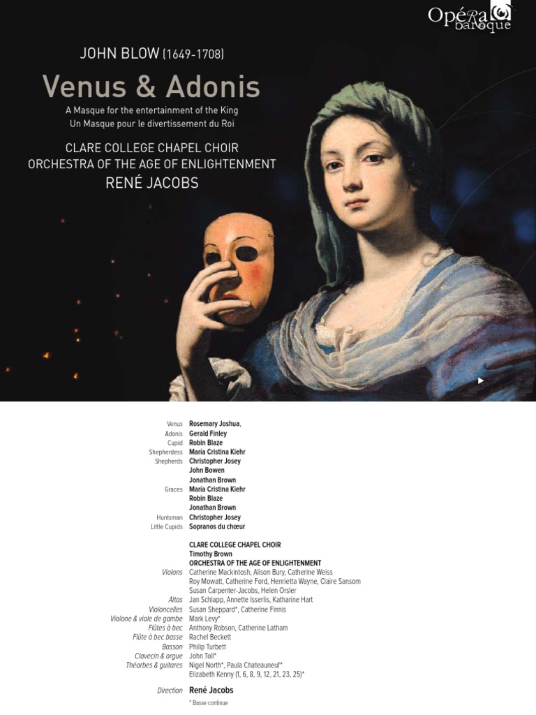 Venus Adonis John Blow Pdf Cupid