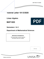 Tutorial Letter 101/3/2020: Linear Algebra