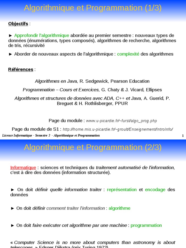 Types de données en algorithmique | PDF | Variable (informatique ...
