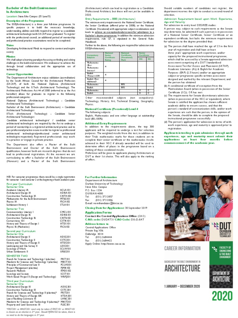 Bachelor of The Built Environment in Architecture: Steve Biko Campus ...