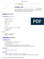 GMAT Math Formulas List PDF