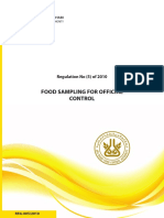 Food Sampling For Official Control: Regulation No (5) of 2010