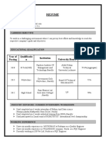 Resume: Year of Passing Qualificatio N Institution University/Board Percentage