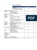 Technical Specification-Laptop (Business Staff)