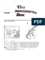 1) Read The Description About The Tyrannosaurus Rex and Choose The Right Picture. Then Colour It!