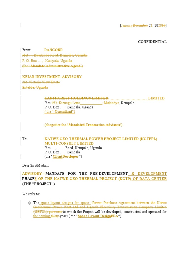 MULTI - DC - Project Mandate | PDF | Indemnity | Business Law