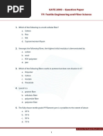 GATE 2003 - Question Paper TF: Textile Engineering and Fiber Science