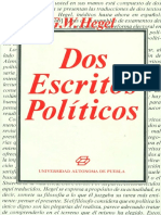 Hegel - Dos Escritos Políticos (Ed. Univ. Autónoma de Puebla)
