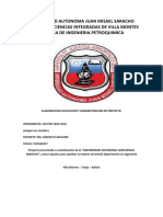 Universidad Autonoma Juan Misael Saracho Facultad de Ciencias Integradas de Villa Montes Carrera de Ingenieria Petroquimica