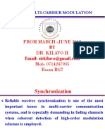 From March - June 2018 Dr. Kilavo H Mob: 0714247935 Room BG7: TN 424: Multi-Carrier Modulation