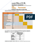 Cronograma de Matriculación Upea 2020 PDF