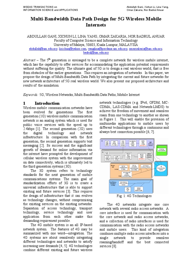 Multi-Bandwidth Design for 5G Networks | PDF | 4 G | Bandwidth (Computing)