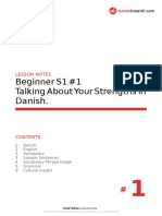 Beginner S1 #1 Talking About Your Strengths in Danish.: Lesson Notes