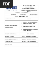 Business Accounting: Group Assignment (10%)