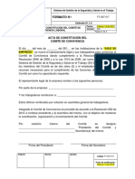 FT-SST-017 Formato Acta de Constitución Del Comité de Convivencia Laboral