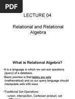 Relational and Relational Algebra