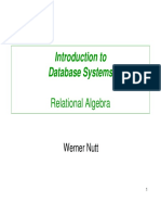Introduction To Database Systems: Relational Algebra