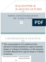 Class-Chapter - Is Matter Around Us Pure?: Topic-Concentration of A Solution