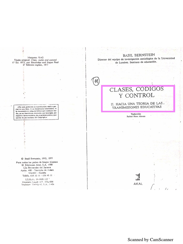 Clases Códigos y Control Basil Bernstein | PDF