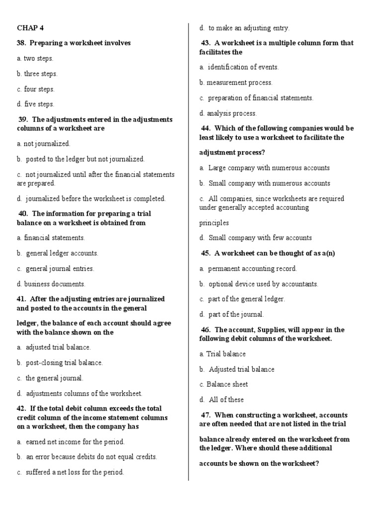 Chap 4 Debits And Credits Balance Sheet