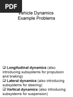 Vehicle Dynamics example problems