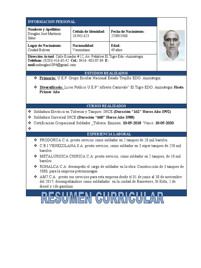 Resumen Curricular Ejemplo PDF - 1676678871