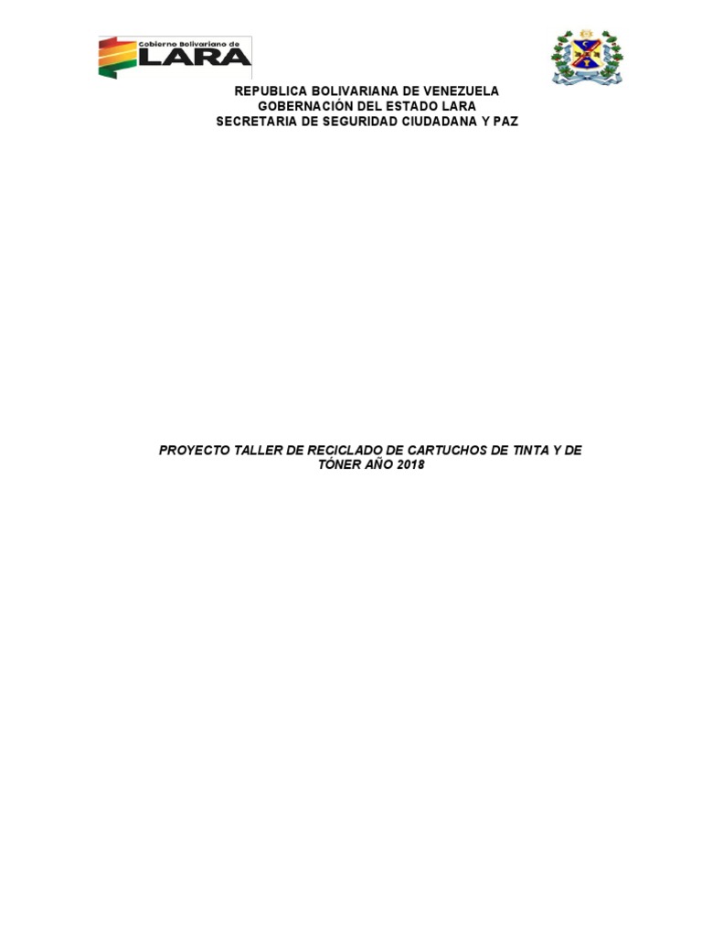 Proyecto Para Toner Reciclaje Impresora Computacion