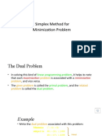 Dual Minimization - Simplex