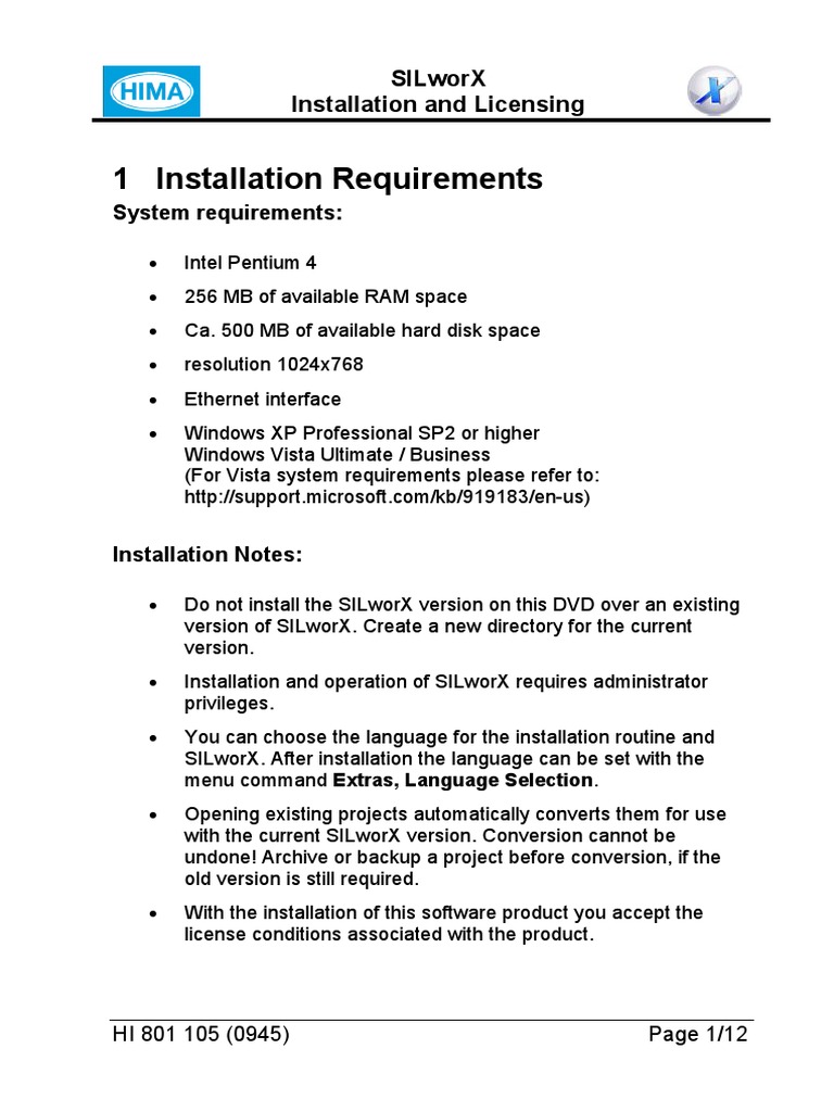 1 Installation Requirements: Silworx Installation and Licensing | PDF ...