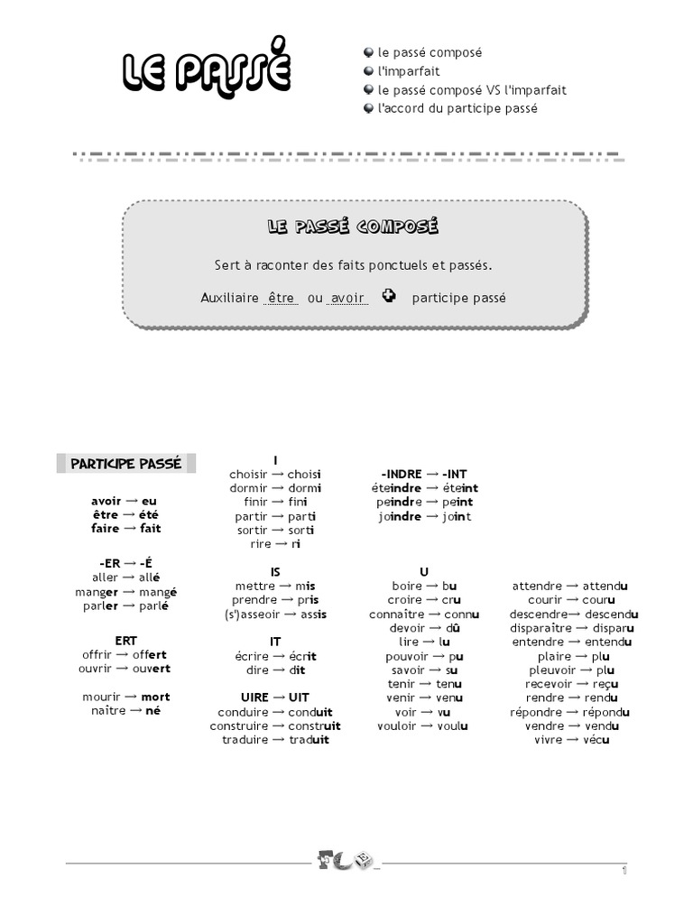 Imparfait Vs pc2 | PDF | Grammaire | Syntaxe