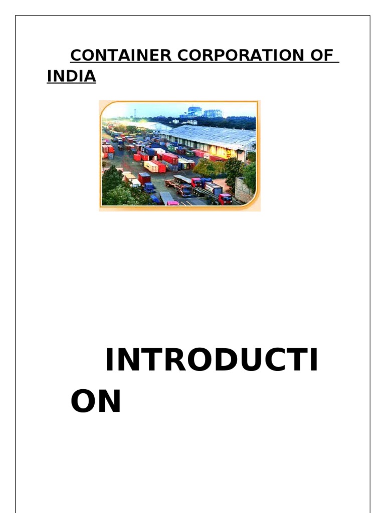 Overview of Container Corporation of India | PDF | Containerization | Cargo