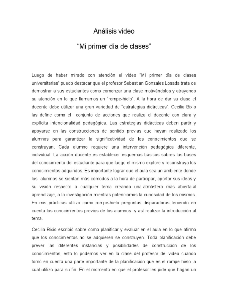 Estrategias para el Primer Día de Clases | PDF | Salón de clases | Maestros